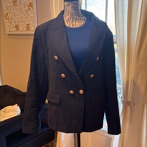 VIEMA MODA PARIS Double-Breasted Women's Blazer - Navy